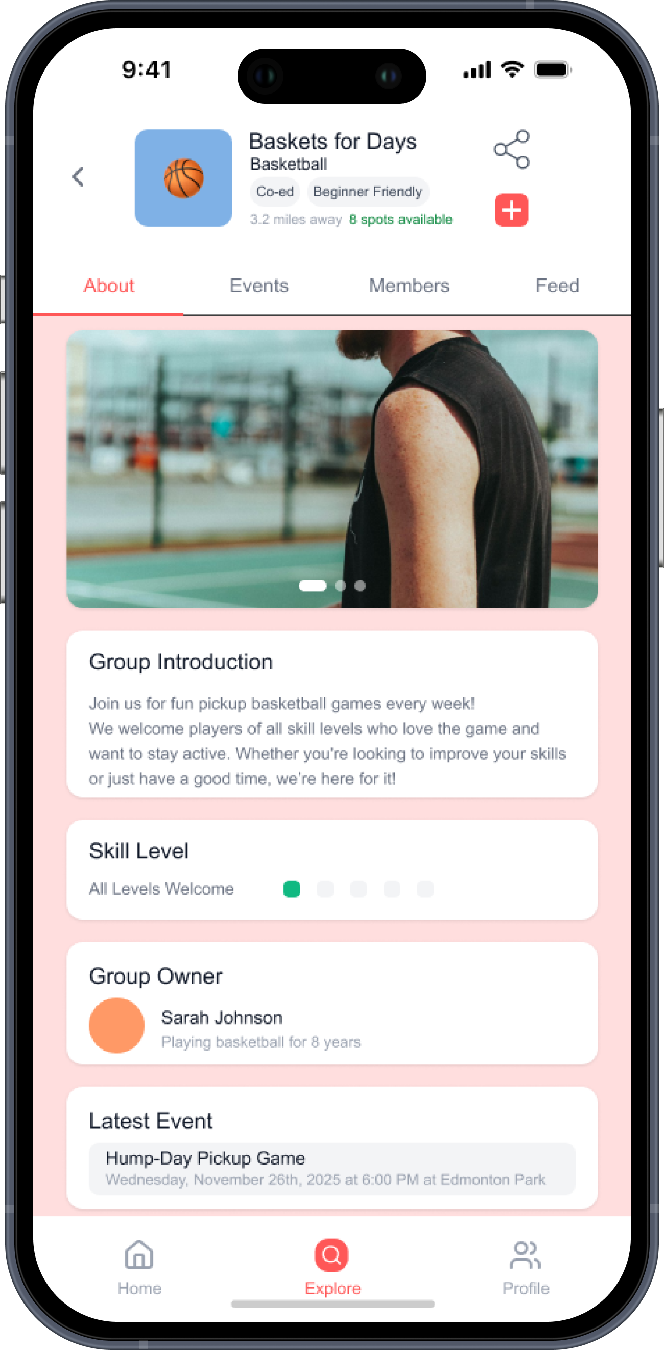 Hi-fi: View Group for non-member showing About tab with group details as default